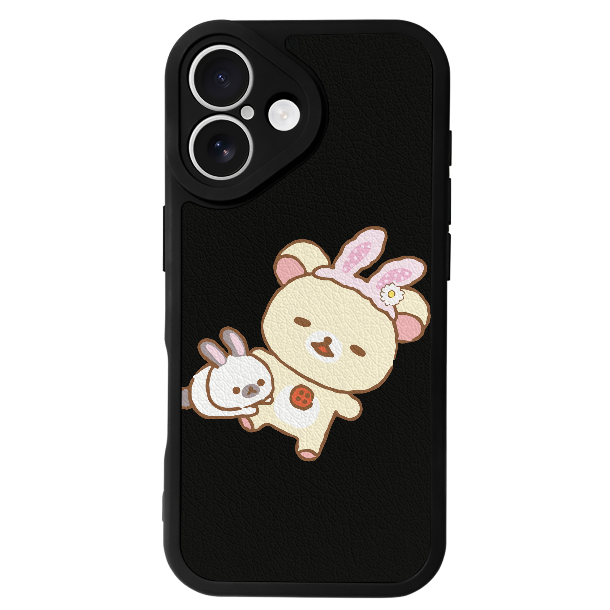 （画像用） リラックマ リラックマ キイロイトリ Rilakkuma Korilakkuma Kiiroitori 【iPhone 16シリーズ対応】シリコンスマホケース（レザー調） 材質：シリコン